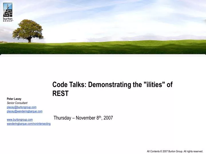 code talks demonstrating the ilities of rest