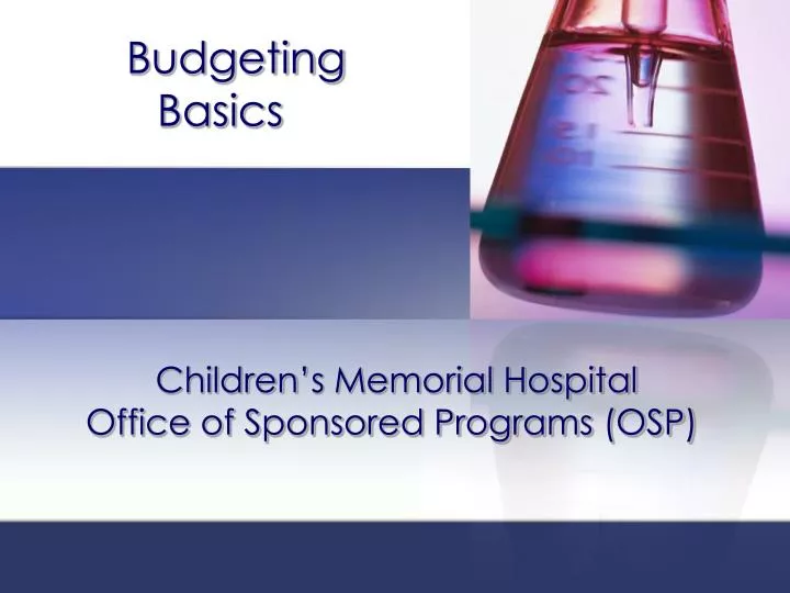 children s memorial hospital office of sponsored programs osp