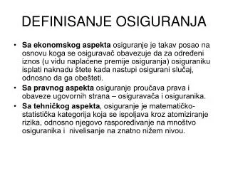 definisanje osiguranja