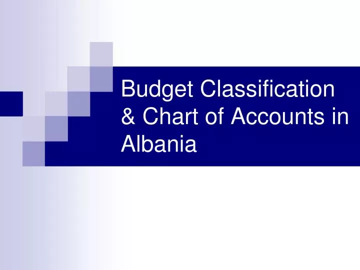 budget classification chart of accounts in albania