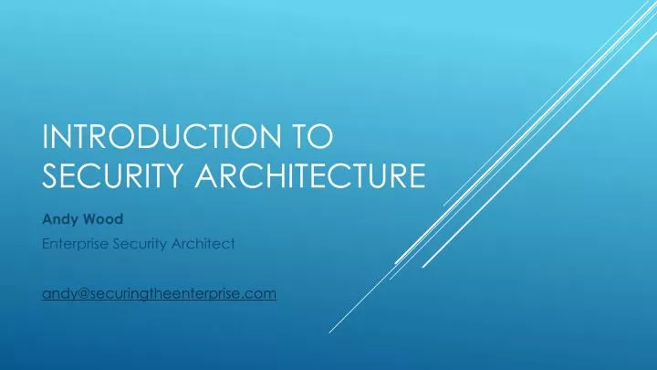 introduction to security architecture