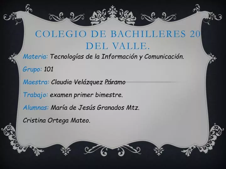 colegio de bachilleres 20 del valle