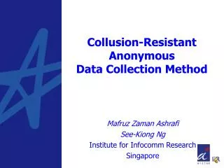 Collusion-Resistant Anonymous Data Collection Method