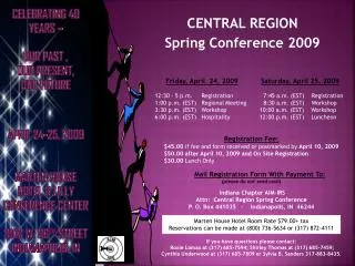 CENTRAL REGION Spring Conference 2009