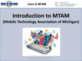 Introduction to MTAM (Mobile Technology Association of Michigan)