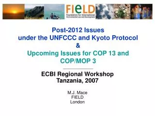 ECBI Regional Workshop Tanzania, 2007 M.J. Mace FIELD London