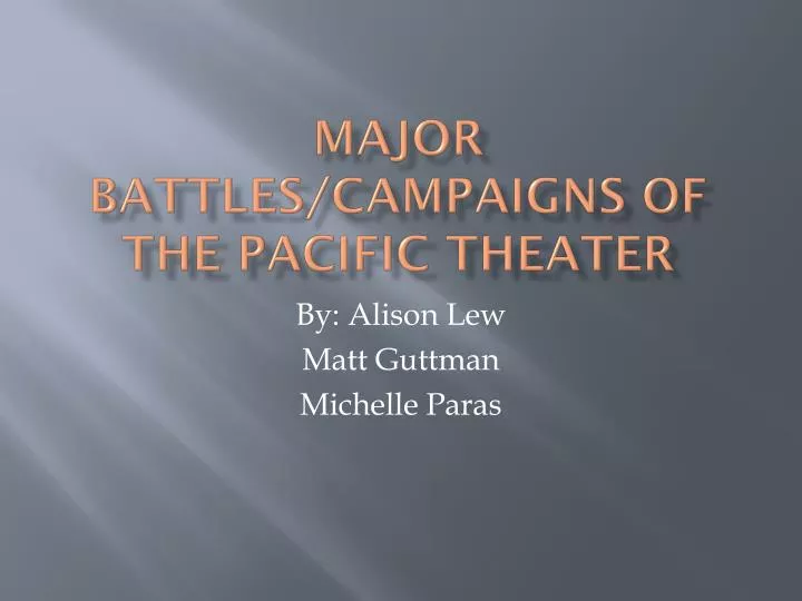 major battles campaigns of the pacific theater