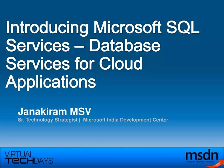 introducing microsoft sql services database services for cloud applications