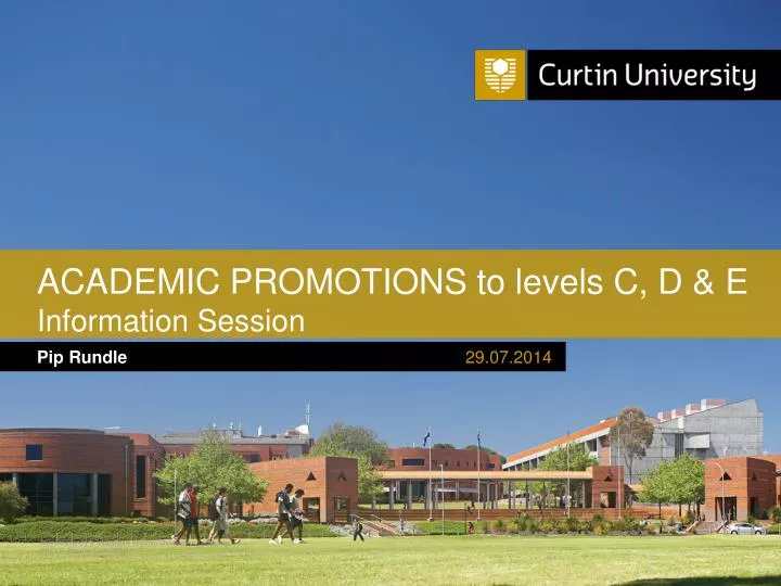 academic promotions to levels c d e information session