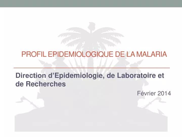 profil epidemiologique de la malaria
