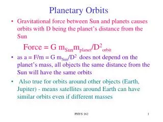 Planetary Orbits
