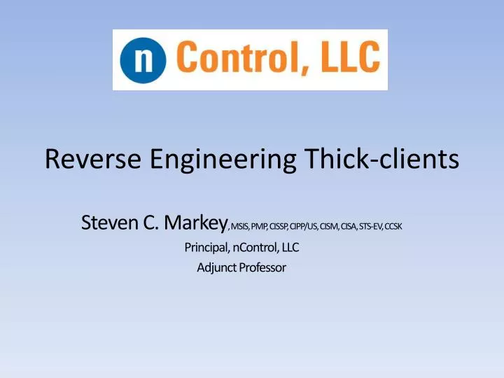 reverse engineering thick clients
