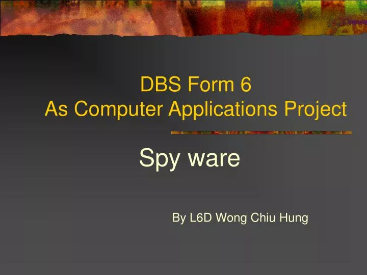 dbs form 6 as computer applications project