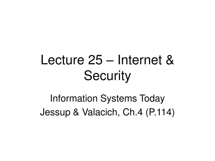 lecture 25 internet security