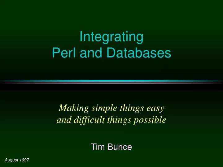 integrating perl and databases