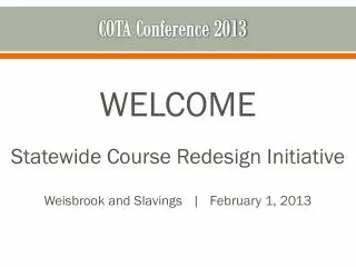 COTA Conference 2013