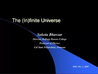The (In)finite Universe