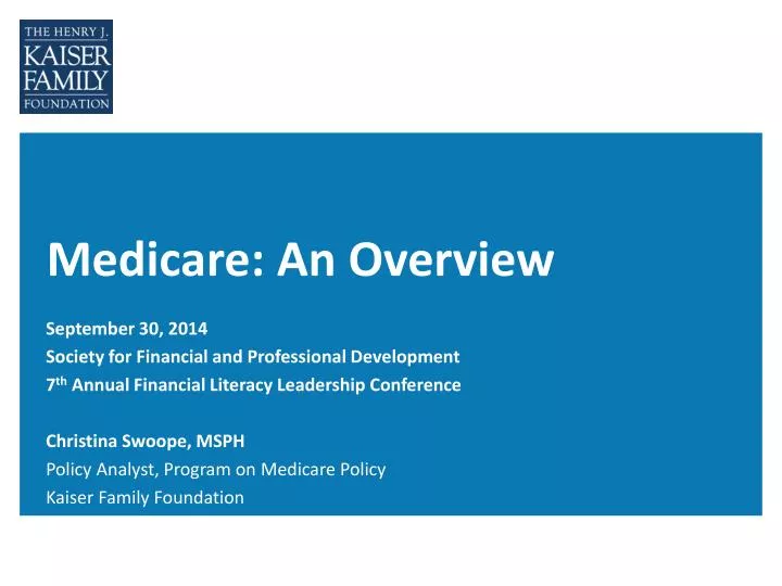 medicare an overview