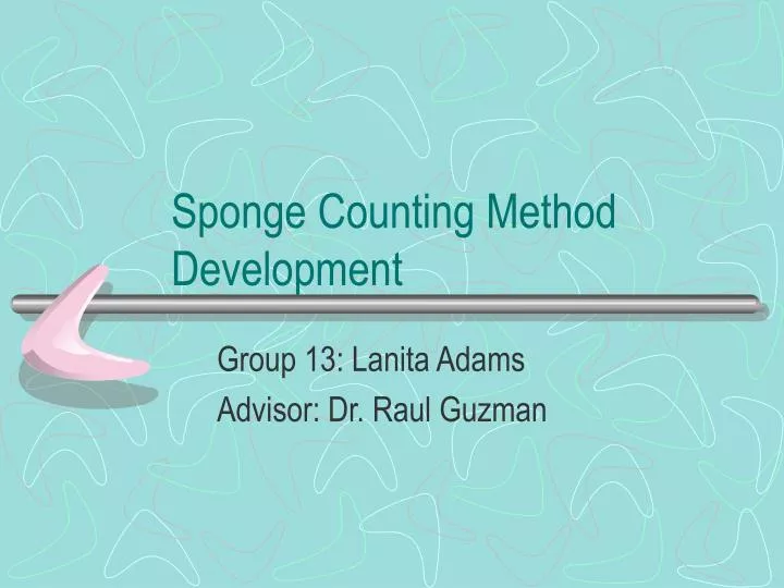 sponge counting method development