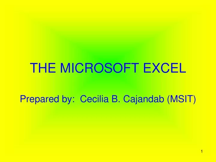 the microsoft excel