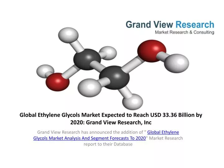 global ethylene glycols market expected to reach usd 33 36 billion by 2020 grand view research inc