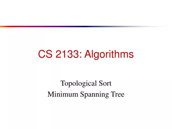 cs 2133 algorithms