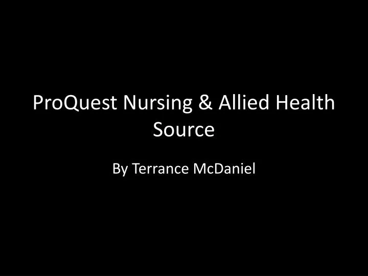 proquest nursing allied health source