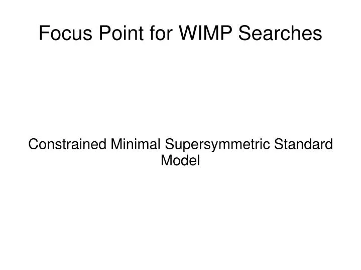 constrained minimal supersymmetric standard model