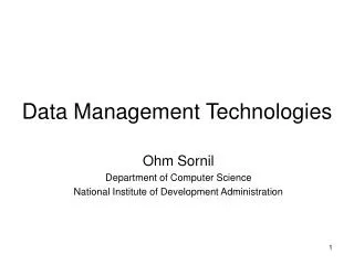 Data Management Technologies