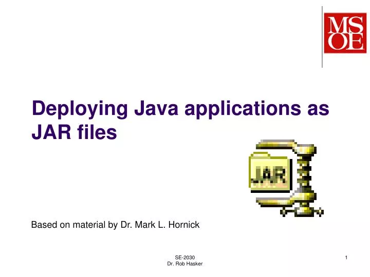 deploying java applications as jar files