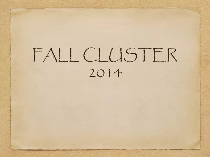 fall cluster 2014