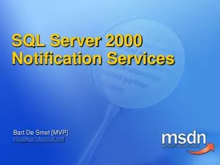 SQL Server 2000 Notification Services
