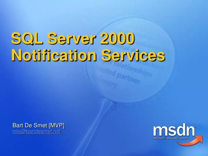 sql server 2000 notification services