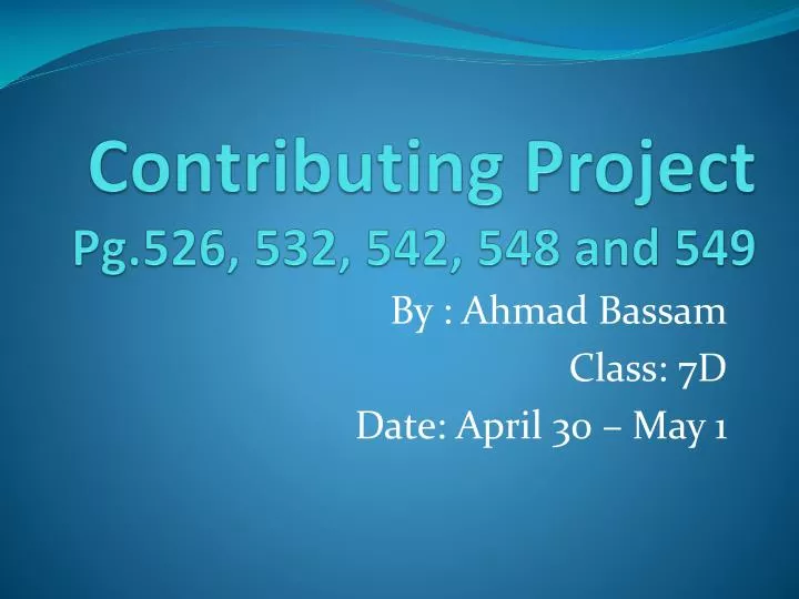 contributing project pg 526 532 542 548 and 549