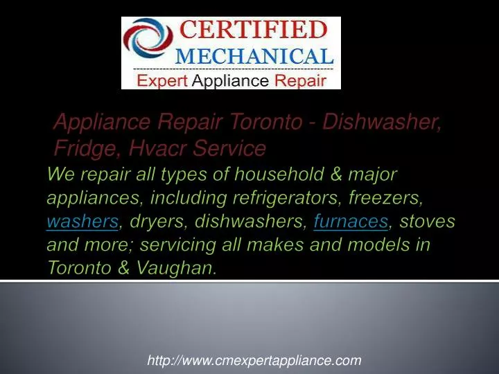 appliance repair toronto dishwasher fridge hvacr service