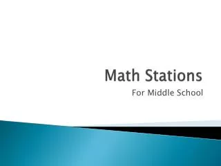 Math Stations