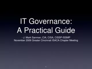 IT Governance: A Practical Guide