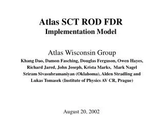 Atlas SCT ROD FDR Implementation Model