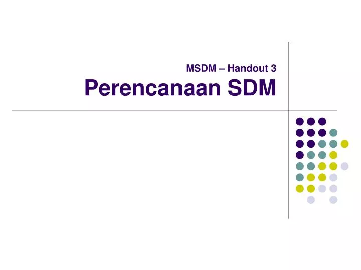 msdm handout 3 perencanaan sdm