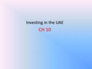 Investing in the UAE CH 10