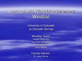 Atmospheric Wind Measurement WindSat