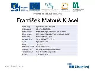 franti ek matou kl cel