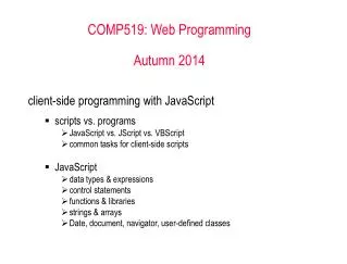 COMP519: Web Programming Autumn 2014