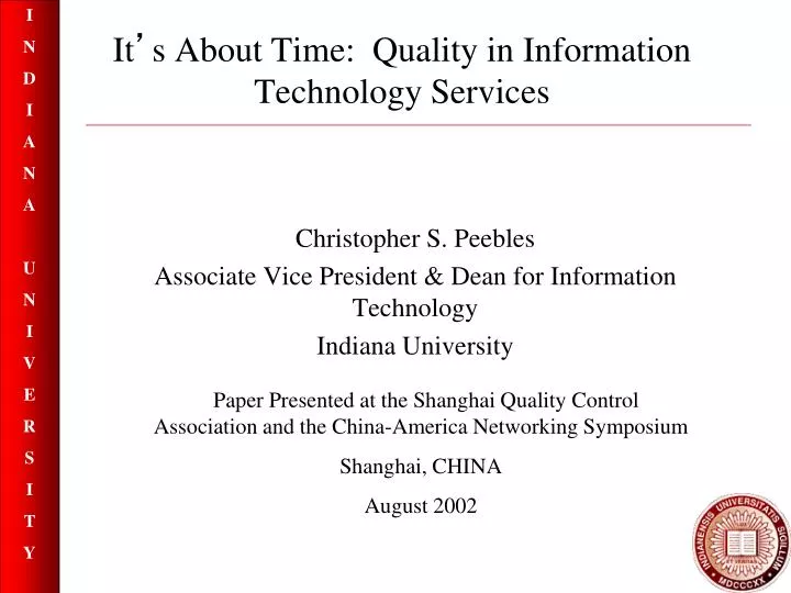 it s about time quality in information technology services