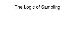 The Logic of Sampling