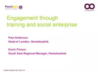 Engagement through training and social enterprise