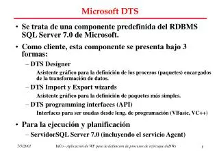 microsoft dts
