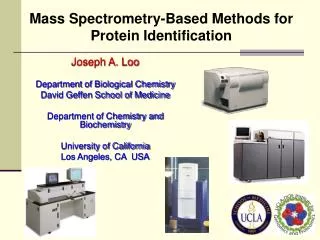 Mass Spectrometry-Based Methods for Protein Identification