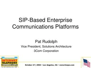 SIP-Based Enterprise Communications Platforms