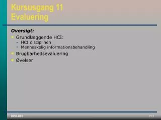 kursusgang 11 evaluering